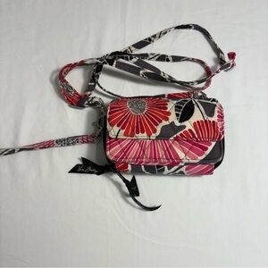 Vera Bradley All In One Crossbody Wristlet Wallet Retired‎ Cherry Blossom